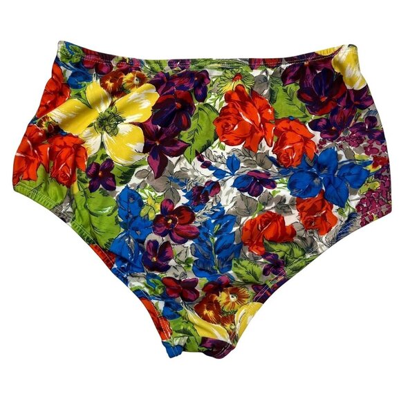 Anthropologie Allihop Seamed High-Waisted Floral Swim Bottoms S Beach Summer - Picture 3 of 8